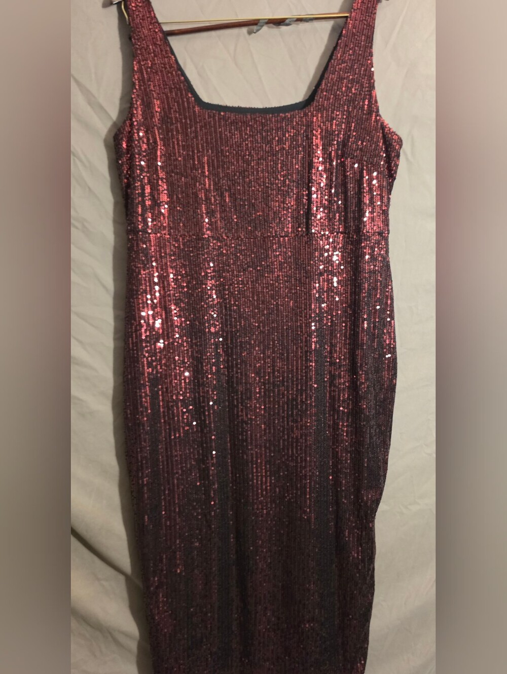 NWT City Chic Ruby Sequin Square Neck Sleeveless Stretch Lined Midi Dress M18 M